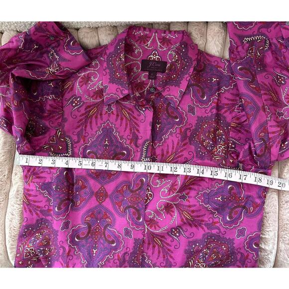 J.Crew Women's Purple Paisley Patterned Button-Up shirt size 6 - Picture 8 of 9